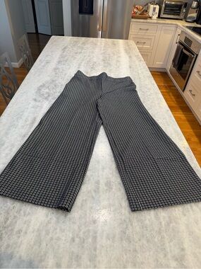 SPANX Black & White Wide-Leg Patterned Wide-Leg Pants